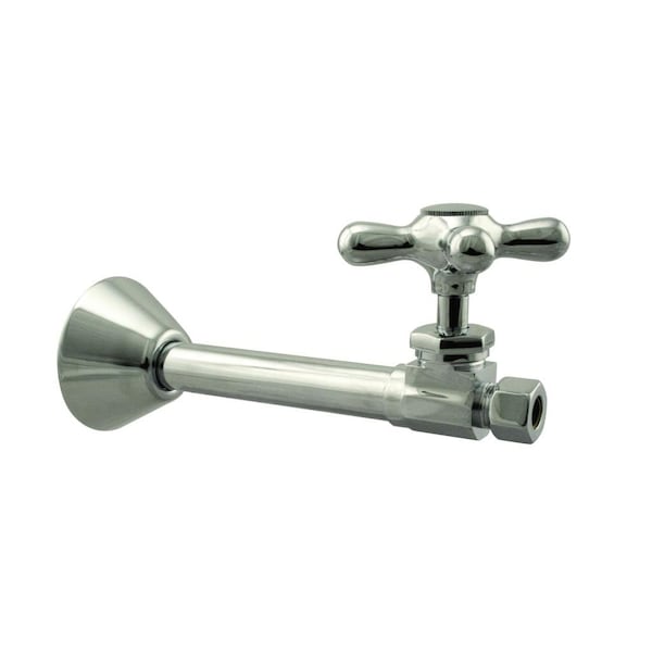 Westbrass Straight Stop, 1/2" Copper Sweat x 3/8" OD Comp. in Polished Nickel D1114X-05 - main